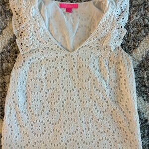White Eyelet Lace Women's Top